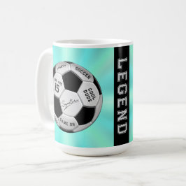 Taza De Café Personalized Soccer Ball Birthday  | Age Name Text