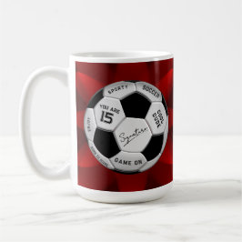 Taza De Café Personalized Soccer Ball Birthday  | Age Name Text