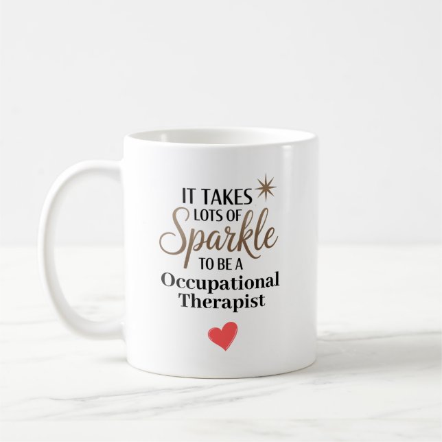 Taza De Café Personalized Sparkle Occupational Therapist (Izquierda)