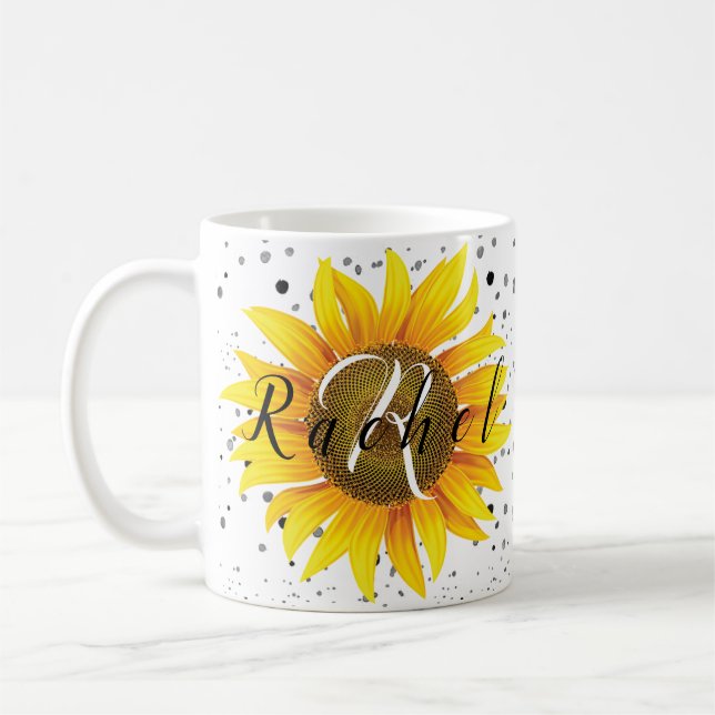 Taza De Café Personalized sunflower  coffee mug (Izquierda)