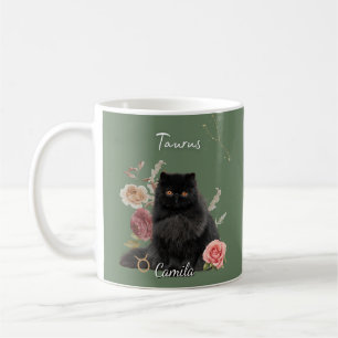 Taza De Café Personalized Taurus Cat Mug with Name