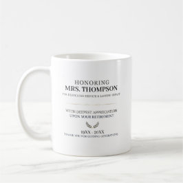 Taza De Café Personalized Teacher Retirement Typography