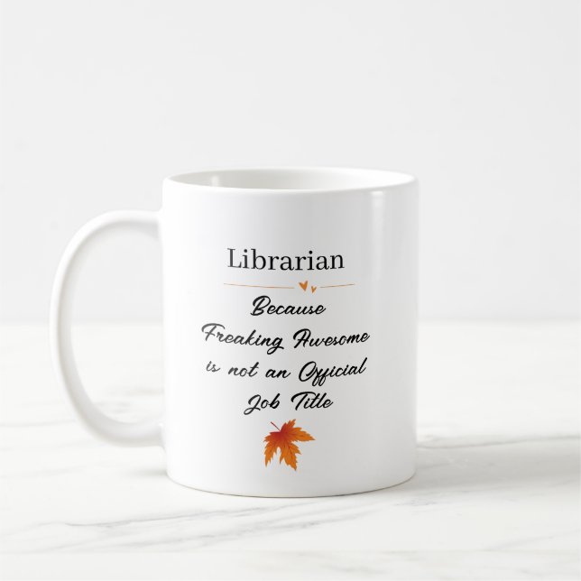 Taza De Café Personalized Thanksgiving Librarian Gift (Izquierda)