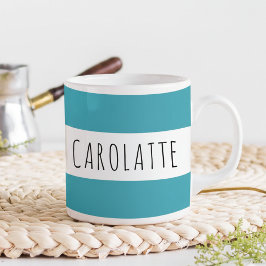 Taza De Café Personalized With Name Custom Turquoise