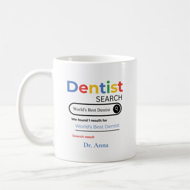 Taza De Café Personalized World’s Best Dentist Search Result (Izquierda)