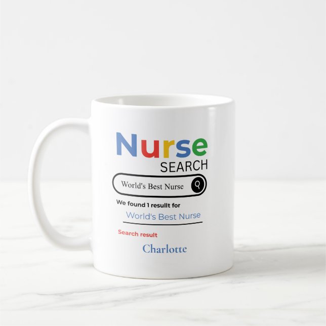 Taza De Café Personalized World’s Best Nurse Search Result (Izquierda)