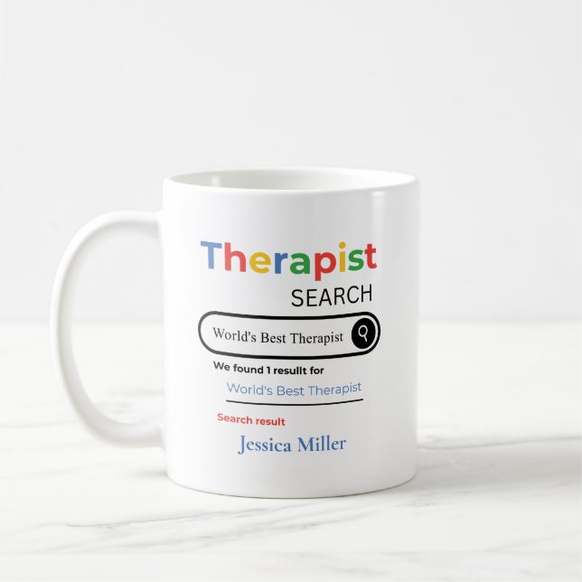 Taza De Café Personalized World’s Best Therapist Search Result (Izquierda)