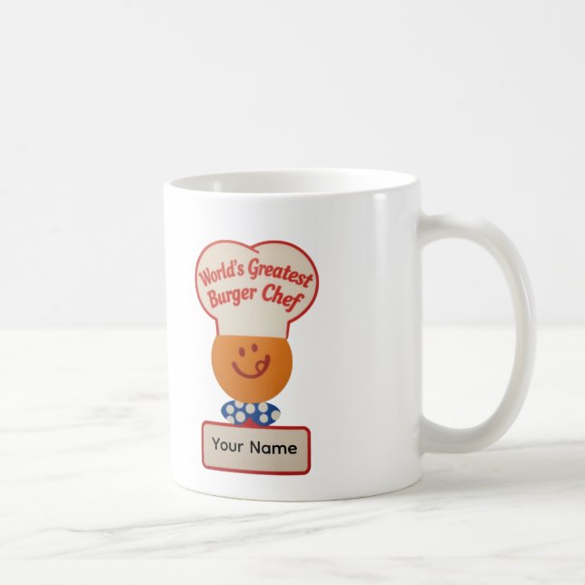 Taza De Café Personalized World's Greatest Burger Chef  (Derecha)