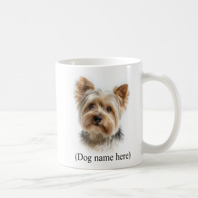 Taza De Café Personalized Yorkie Dog Mom (Derecha)