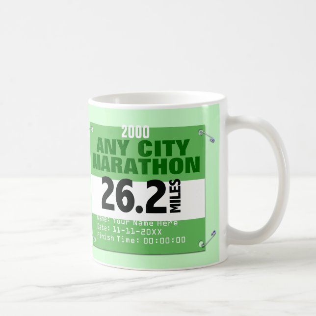 Taza De Café Personalizó cualquier maratón de la ciudad, 26,2 (Derecha)