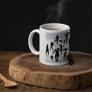 Taza De Café Personas con paraguas