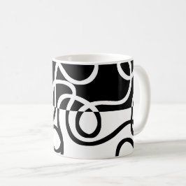 Taza De Café Persuasión lineal I: Resumen en blanco y negro