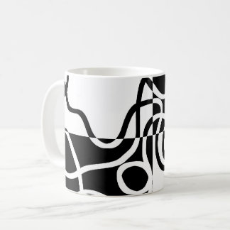 Taza De Café Persuasión lineal II: Resumen en blanco y negro