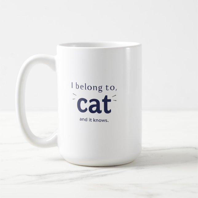 Taza De Café Pertenezco al gato (Izquierda)