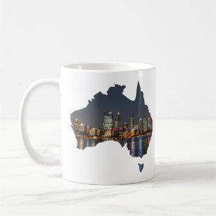 Taza De Café Perth, Australia, Skyline por reflexiones nocturna
