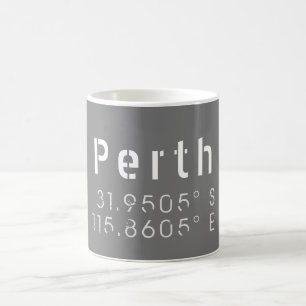 Taza De Café Perth Latitude y Longitud