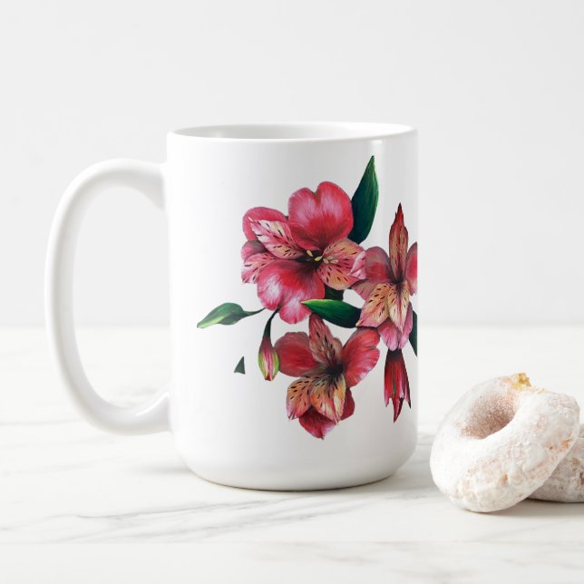 Taza De Café Peruvian Lily Love is the answer love mug (Con donut)
