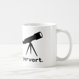 Taza De Café Pervertido con telescopio divertida parodia humor