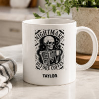 Pesadilla Personalizada Antes del Café Esqueleto 