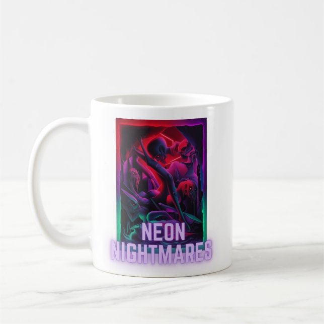 Taza De Café Pesadillas Neon - Sueño oscuro (Izquierda)
