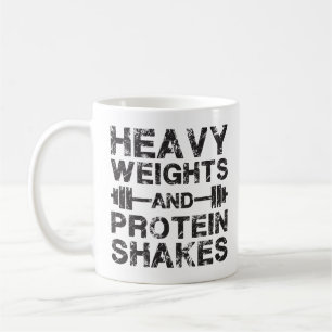 Taza De Café Pesajes pesados y sacudidas de proteínas: entrenam