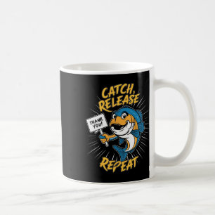 Taza De Café Pesca con Lanzado y Liberación Divertida
