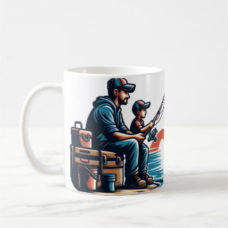 Taza De Café Pesca con papá - Diseño del Día del Padre Vintage