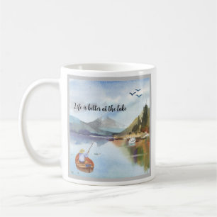 Taza De Café Pesca con regalo de jubilación en la acuarela del 