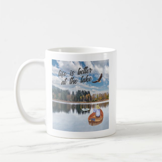 Taza De Café Pesca con regalo de jubilación en la acuarela del  (Izquierda)