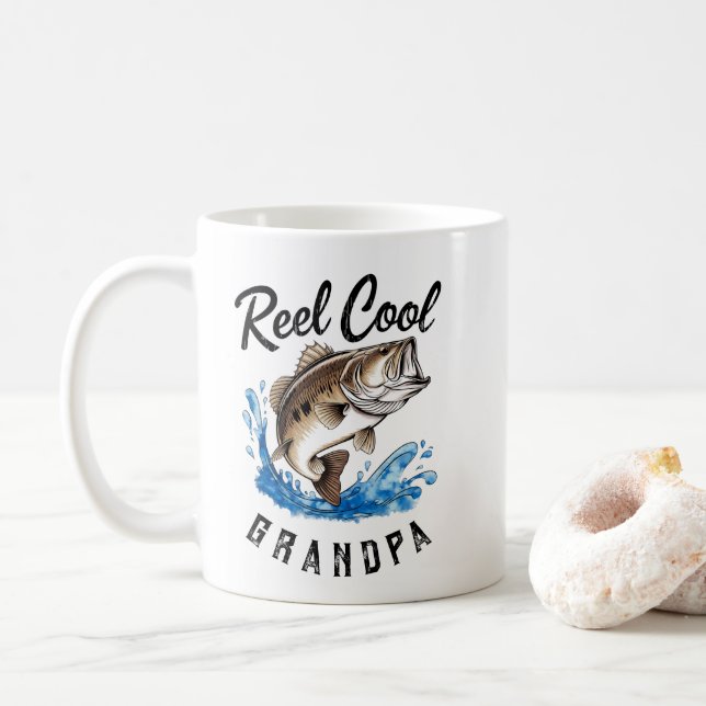 Taza De Café Pesca de barriles de barril de Reel Guay Grandpa (Con donut)