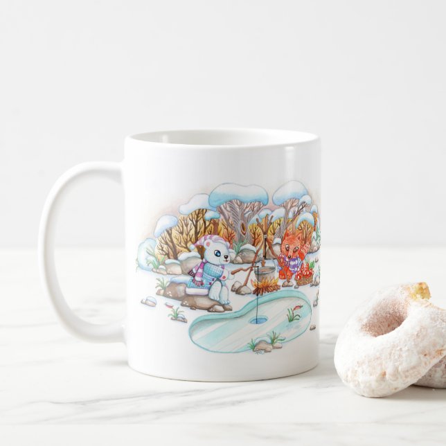 Taza De Café Pesca de hielo (Con donut)