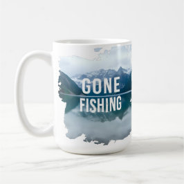 Taza De Café Pesca de nevado lago de montaña