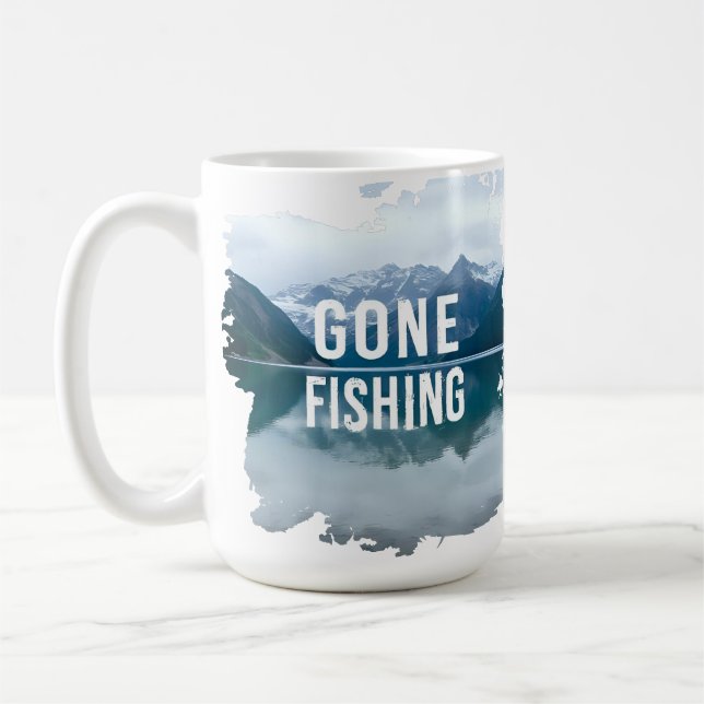 Taza De Café Pesca de nevado lago de montaña (Izquierda)