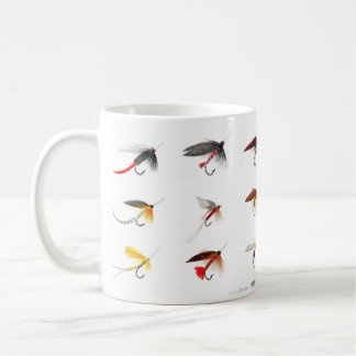 Taza De Café Pesca de trucha de época vuela Café