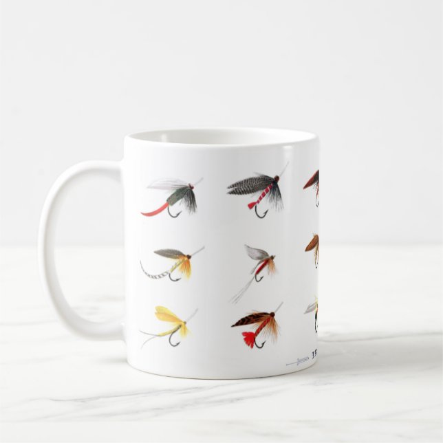 Taza De Café Pesca de trucha de época vuela Café (Izquierda)