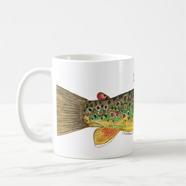Taza De Café Pesca de trucha marrón (Izquierda)