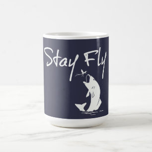 Taza De Café Pesca divertida de la mosca de la estancia