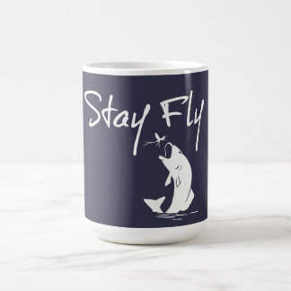Taza De Café Pesca divertida de la mosca de la estancia