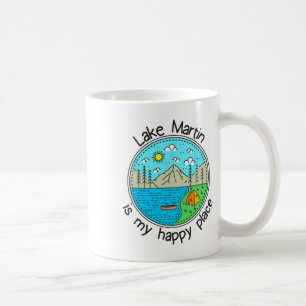 Taza De Café Pesca en Barco Camping - Mi Lugar Feliz Lago Mart
