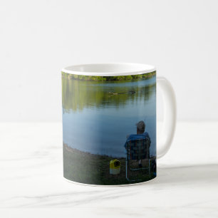 Taza De Café Pesca En El Café De La Mañana