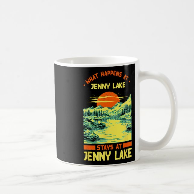 Taza De Café Pesca en el lago Camping Vacaciones Jenny Lake (Derecha)