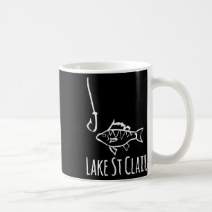 Taza De Café Pesca en el lago St Clair Michigan con anzuelo cap