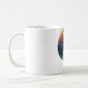 Taza De Café Pesca en kayak Paddle Retro Atardecer
