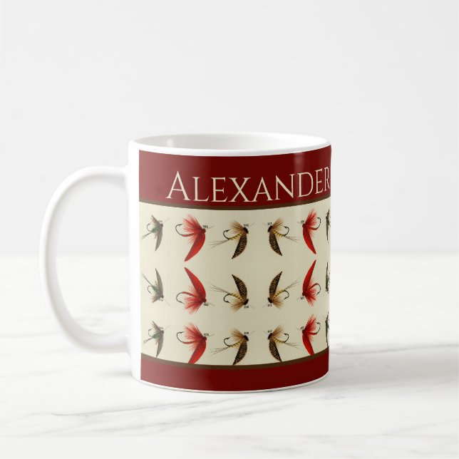 Taza De Café Pesca Mosca Rústica Salmón (Izquierda)