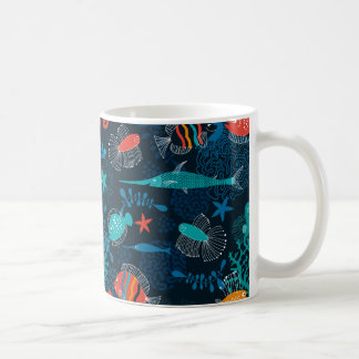 Taza De Café Pescado colorido en el océano