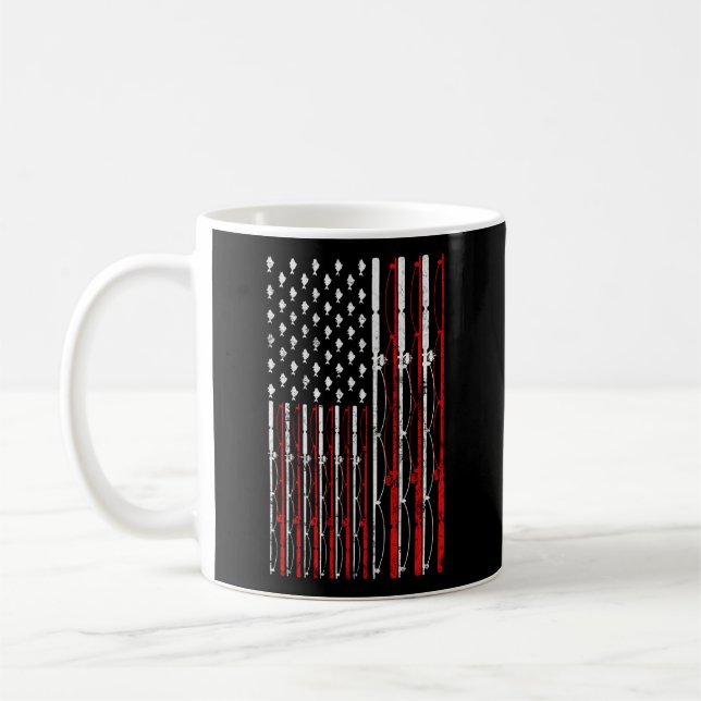 Taza De Café Pescado con bandera estadounidense (Izquierda)