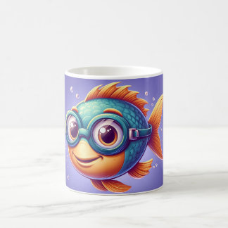 Taza De Café Pescado con gafas de natación