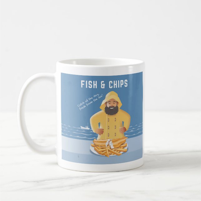 Taza De Café Pescado con Patatas Fritas (Izquierda)