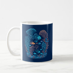 Taza De Café Pescado de arrecife de coral azul