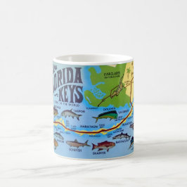 Taza De Café Pescado de la peluca de los Cayos de Florida